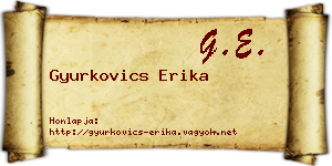 Gyurkovics Erika névjegykártya